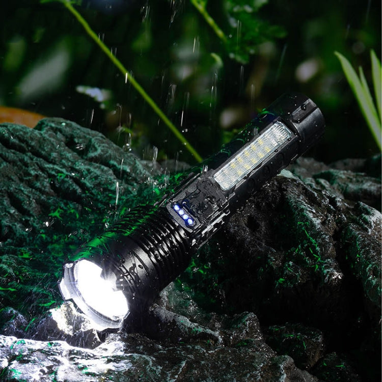 E-SMARTER A76 Telescopic Zoom COB Side Light Strong Light Torch, Style: White Laser