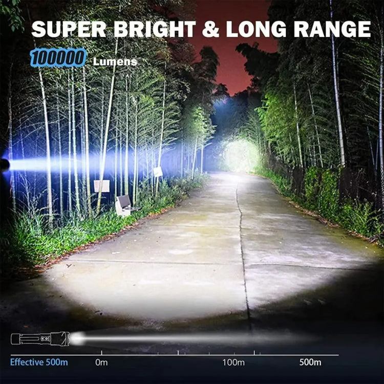 E-SMARTER A76 Telescopic Zoom COB Side Light Strong Light Torch, Style: White Laser