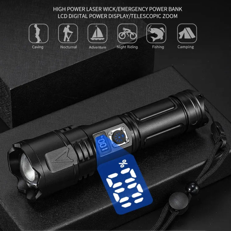 E-SMARTER A03 Laser 30W Portable LCD Display Flashlight - Black