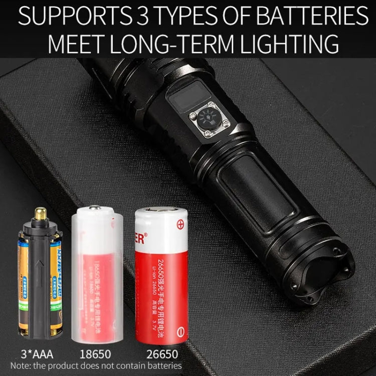 E-SMARTER A03 Laser 30W Portable LCD Display Flashlight - Black