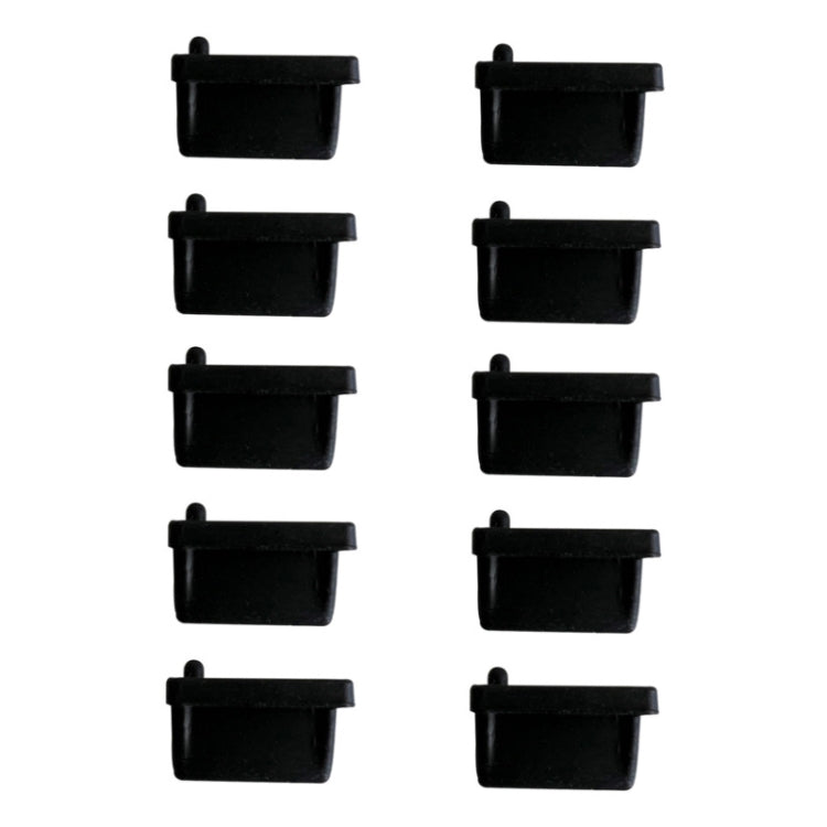 10pcs /Set USB 2.0 Female Port Dust Plug Charging Port Silicone Cover, Color: Black