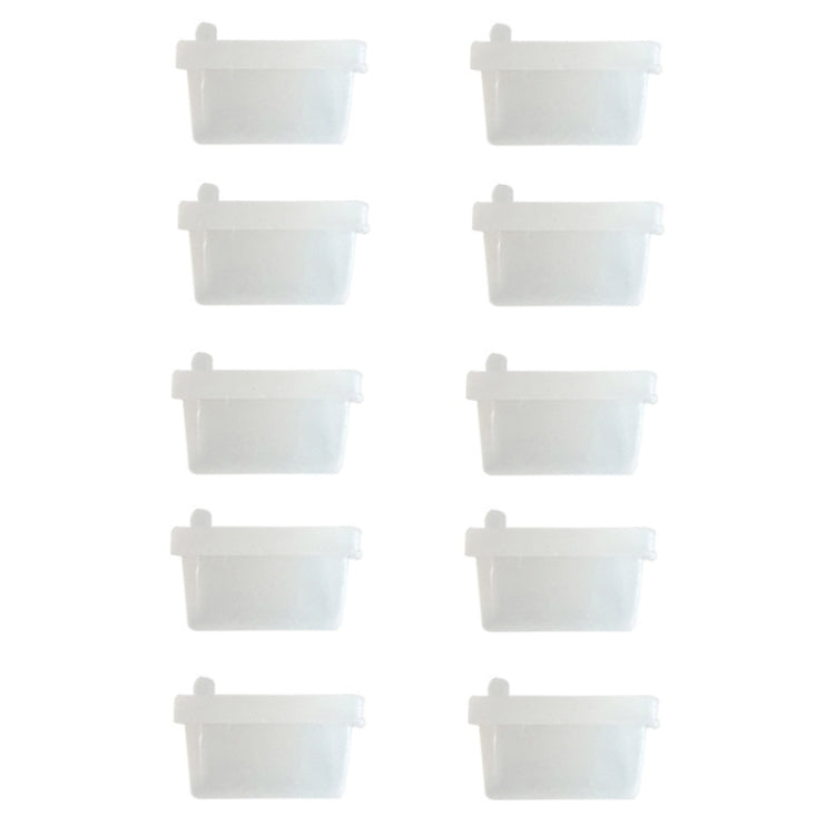 10pcs /Set USB 2.0 Female Port Dust Plug Charging Port Silicone Cover, Color: Transparent