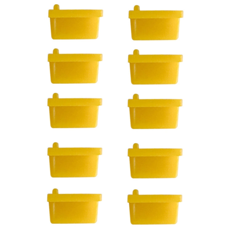 10pcs /Set USB 2.0 Female Port Dust Plug Charging Port Silicone Cover, Color: Yellow