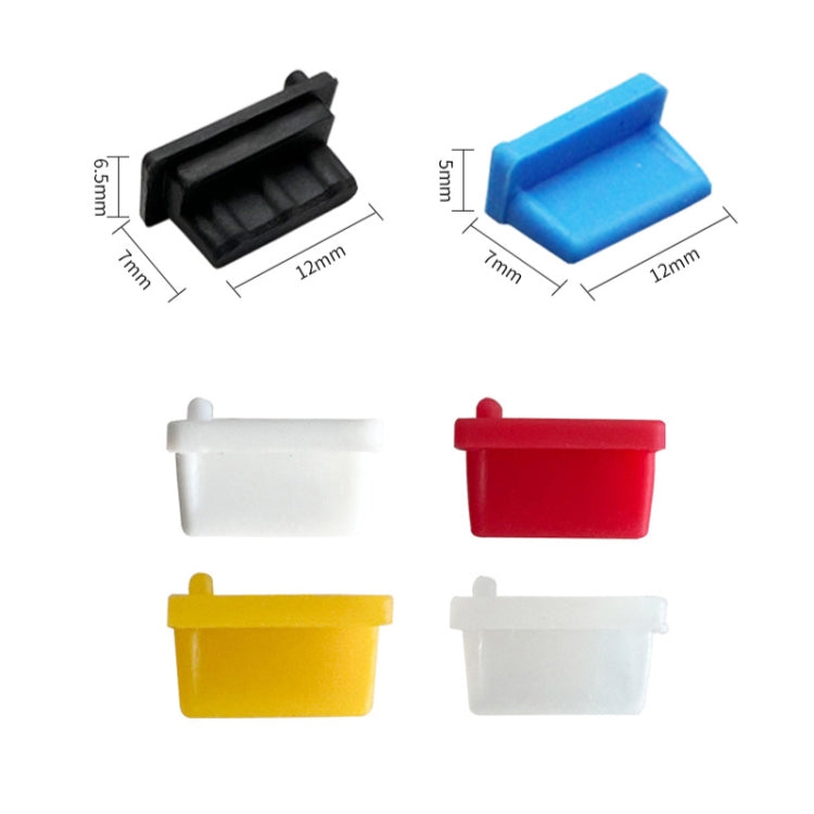 10pcs /Set USB 2.0 Female Port Dust Plug Charging Port Silicone Cover, Color: Red
