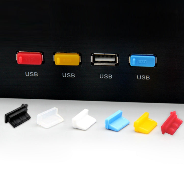 10pcs /Set USB 2.0 Female Port Dust Plug Charging Port Silicone Cover, Color: Red