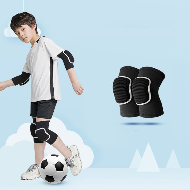 Sponge Children Football Protective Gear Outdoor Sports Equipment, Color: Black Knee Pads