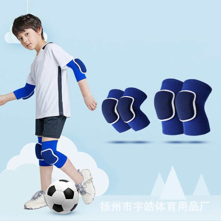 Sponge Children Football Protective Gear Outdoor Sports Equipment, Color: Blue 4 In 1