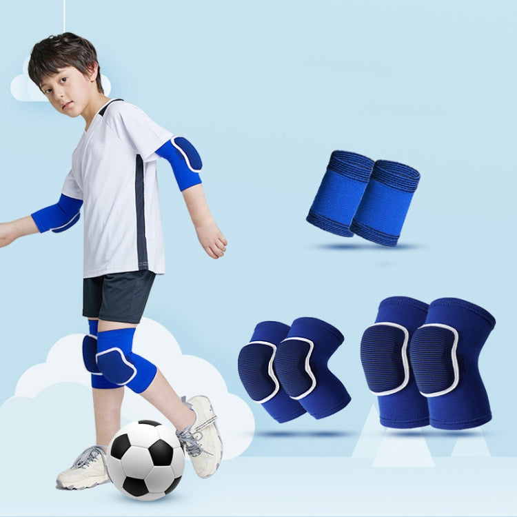 Sponge Children Football Protective Gear Outdoor Sports Equipment, Color: Blue 6 In 1