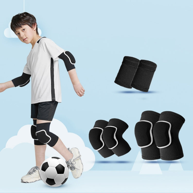 Sponge Children Football Protective Gear Outdoor Sports Equipment, Color: Black 6 In 1