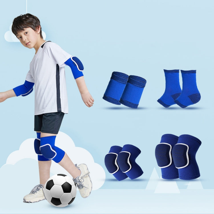 Sponge Children Football Protective Gear Outdoor Sports Equipment, Color: Blue 8 In 1