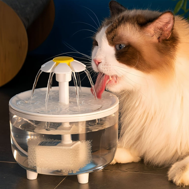 Pet Flower Automatic Filter Circulation Plug-In Water Dispenser - White
