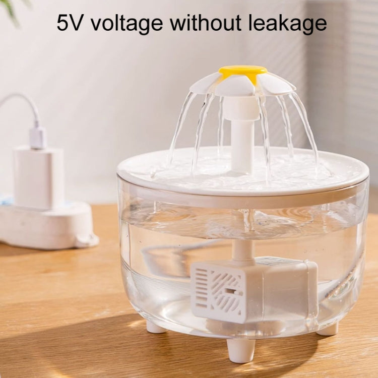 Pet Flower Automatic Filter Circulation Plug-In Water Dispenser - White