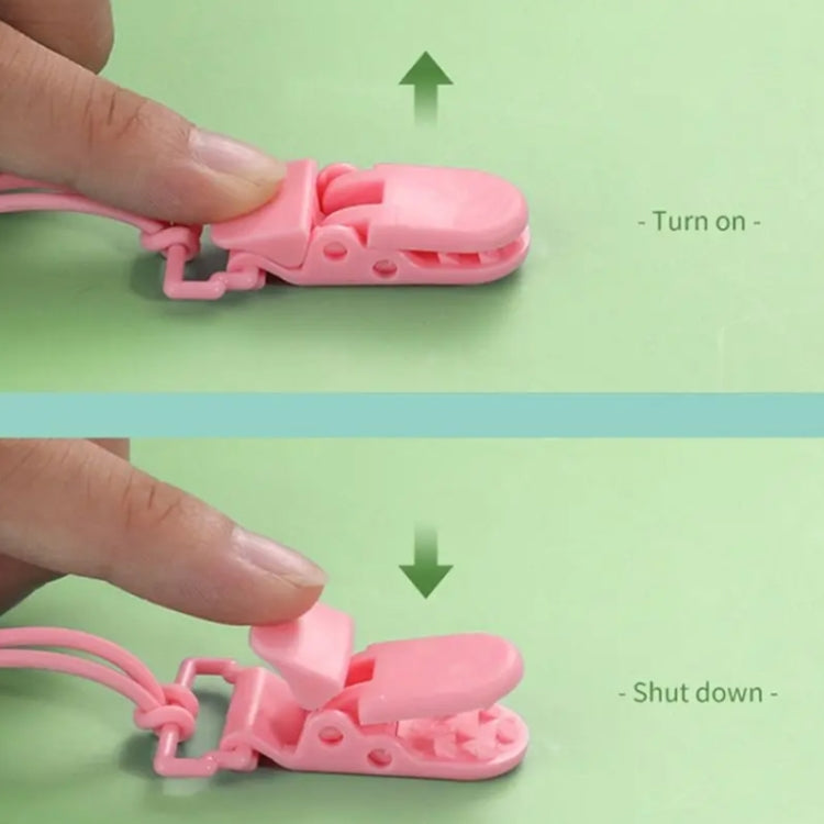 10pcs Baby Pacifier Anti-drop Chain Clips Cartoon Crocodile Clips Pacifier Clamps - Color Random Shipment