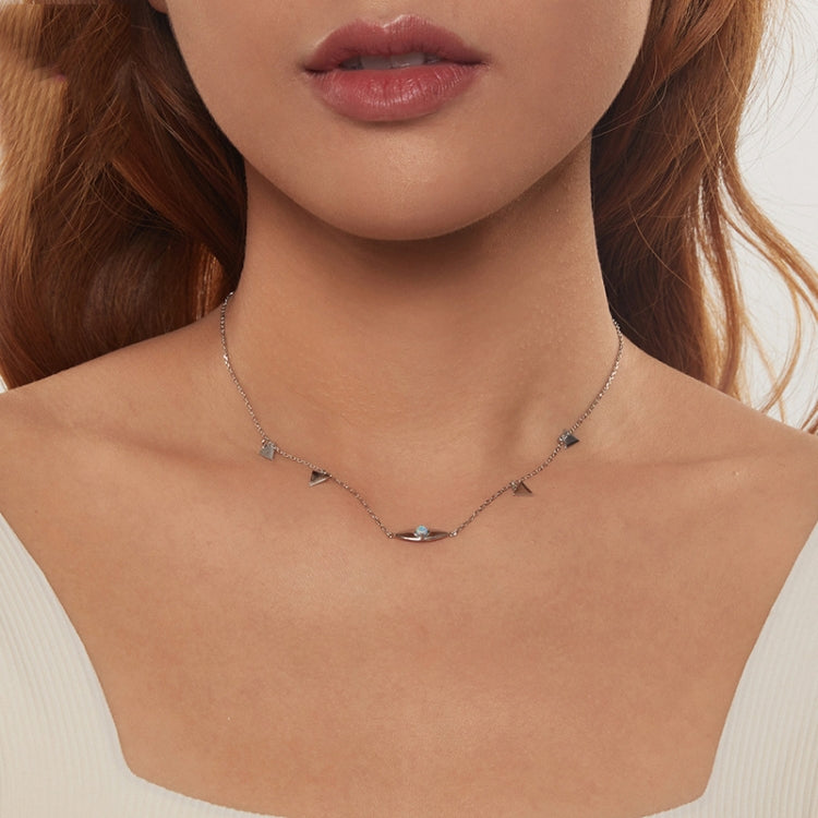 S925 Sterling Silver Platinum-plated Devil Eye Necklace - BSN411