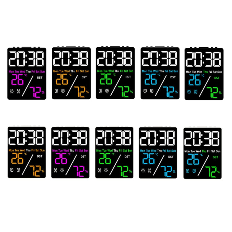 Multifunctional Temperature / Humidity Display Electronic Alarm Clock, Color: Orange Black