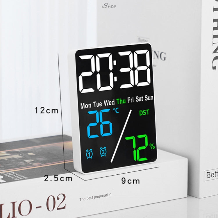Multifunctional Temperature / Humidity Display Electronic Alarm Clock, Color: Three-color Black