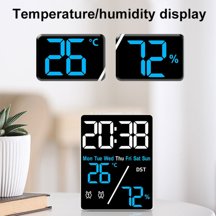 Multifunctional Temperature / Humidity Display Electronic Alarm Clock, Color: Green Black