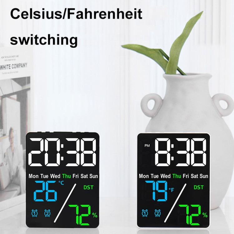 Multifunctional Temperature / Humidity Display Electronic Alarm Clock, Color: Rose Red Black