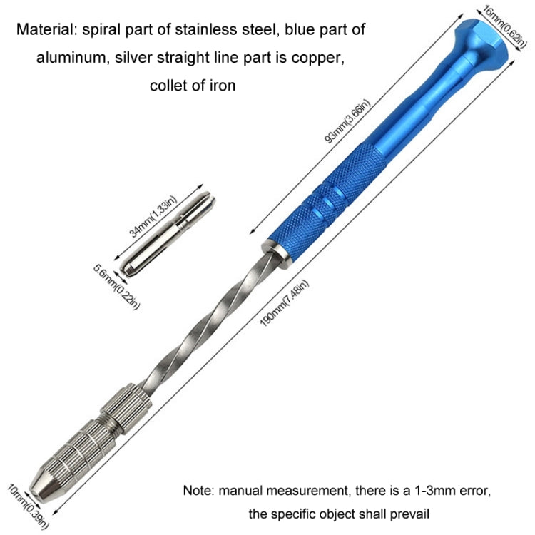 Mini Hand Drill Tool Semi-automatic Hole Drill Punching Machine For Arts And Crafts Jade Hole Punching Tool - Blue