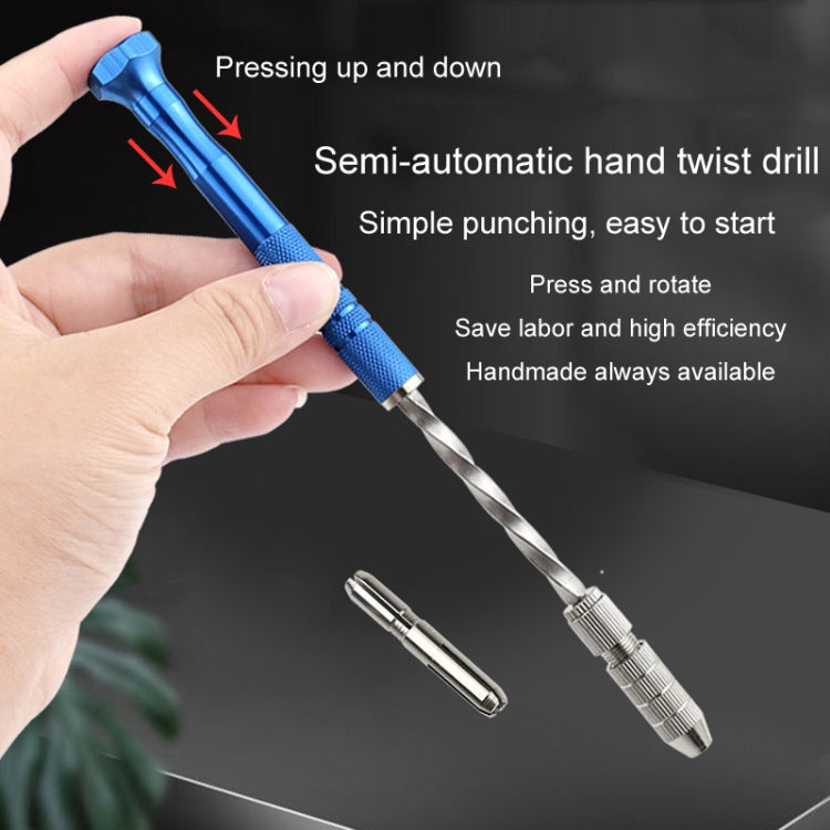Mini Hand Drill Tool Semi-automatic Hole Drill Punching Machine For Arts And Crafts Jade Hole Punching Tool - Blue