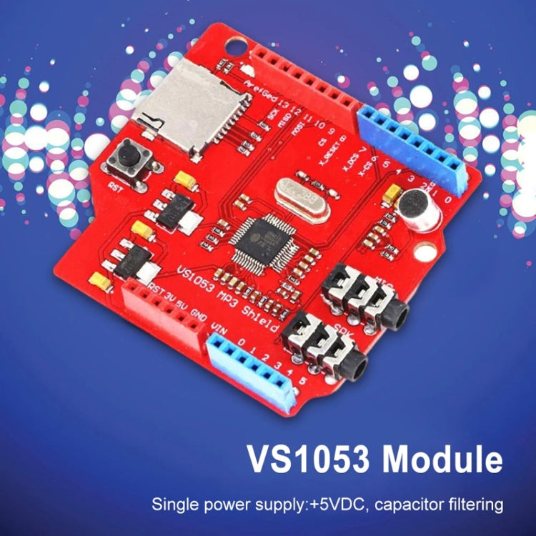 VS1053 MP3 Module Development Board With Amplifier Decoder Board SPI Interface Onboard Recording Function - Red