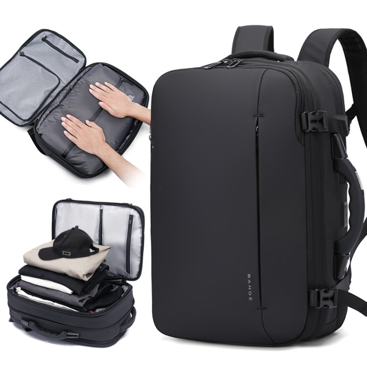 BANGE BG-1909-8 Vacuum Compression Backpack Casual Computer Bag Large Capacity Weighable Business Travel Bag - Black No Pump