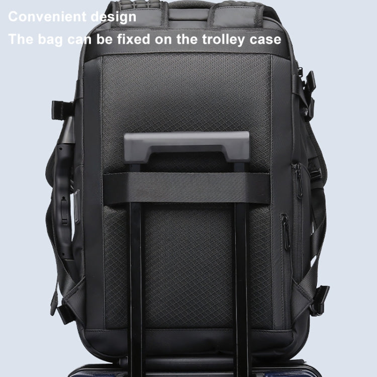 BANGE BG-1909-8 Vacuum Compression Backpack Casual Computer Bag Large Capacity Weighable Business Travel Bag - Black No Pump