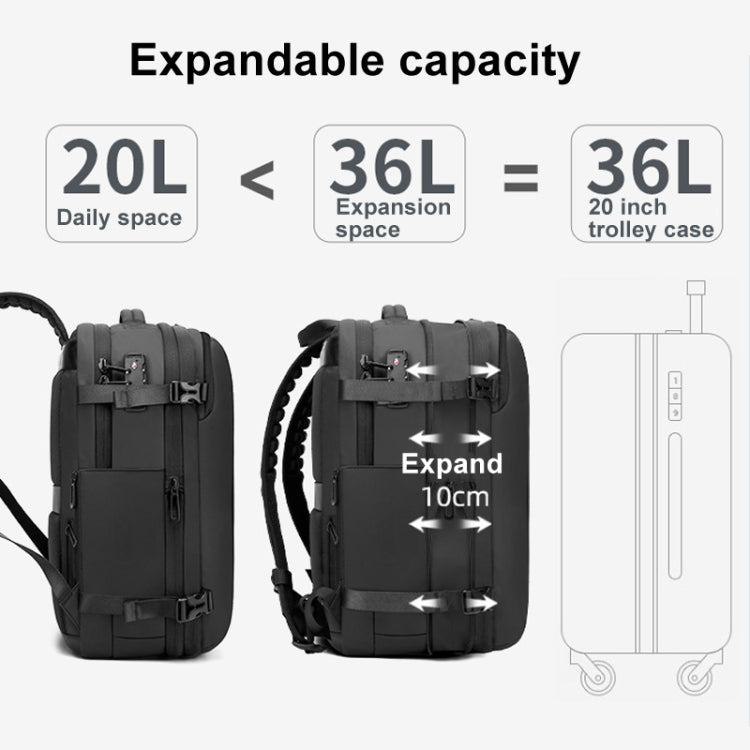 BANGE BG-1909-8 Vacuum Compression Backpack Casual Computer Bag Large Capacity Weighable Business Travel Bag - Black No Pump