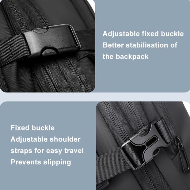 BANGE BG-1909-8 Vacuum Compression Backpack Casual Computer Bag Large Capacity Weighable Business Travel Bag - Black No Pump