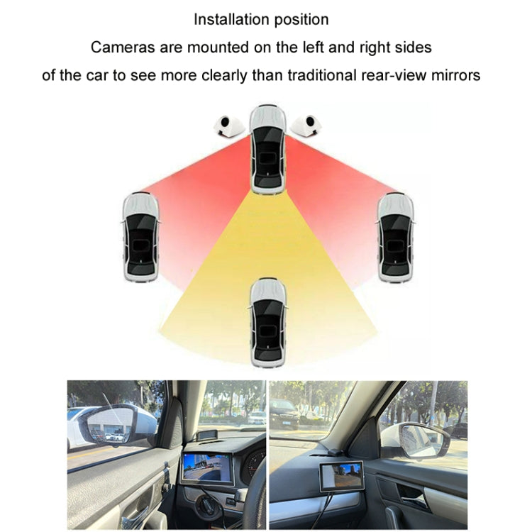 Punch-Free Car Imaging Side View Blind Spot Car Universal Night Vision Camera, Specifications: AHD1080P White