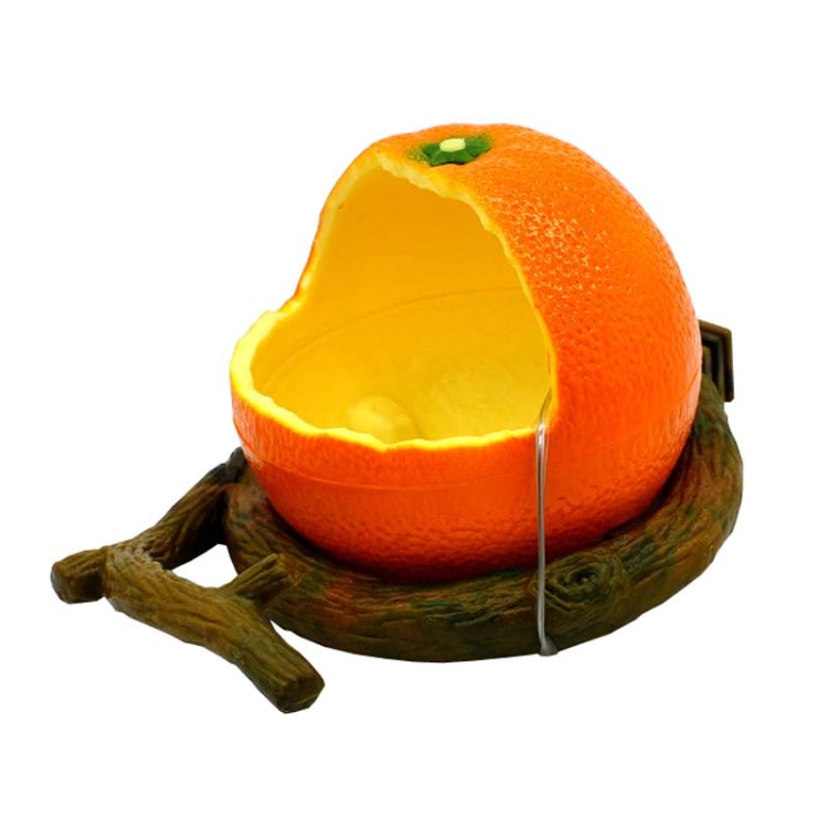 Parrot Spill-Proof Plastic Feeder Fruit Shape Bird Cage Food Cup, Style: Orange