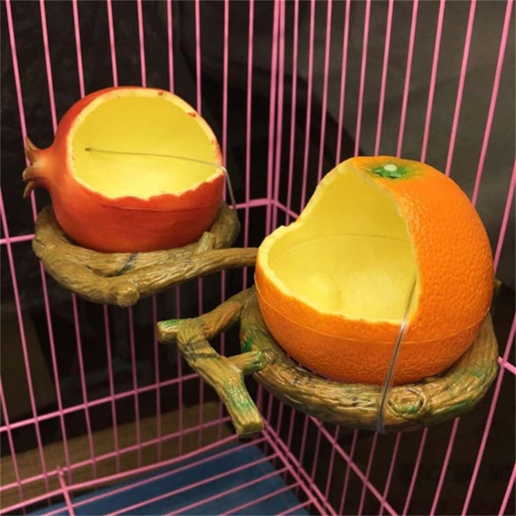 Parrot Spill-Proof Plastic Feeder Fruit Shape Bird Cage Food Cup, Style: Pumpkin