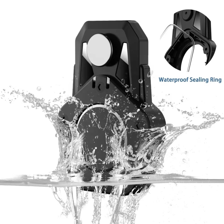For AirTag 2nd Gen / AirTag 1st Gen Tracker Magnetic Lock Case Waterproof Hidden Protective Cover - Black