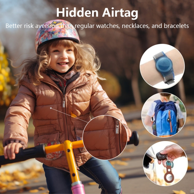 For AirTag 2nd Gen / AirTag 1st Gen Tracker Magnetic Lock Case Waterproof Hidden Protective Cover - Black