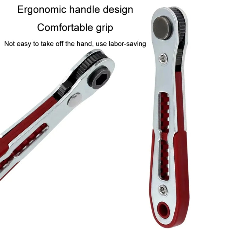 Mini Bi-directional Ratchet Screwdriver Wrench Multi-purpose Manual Flat Head Style Socket Wrench - Right Angle 1/4 Bit
