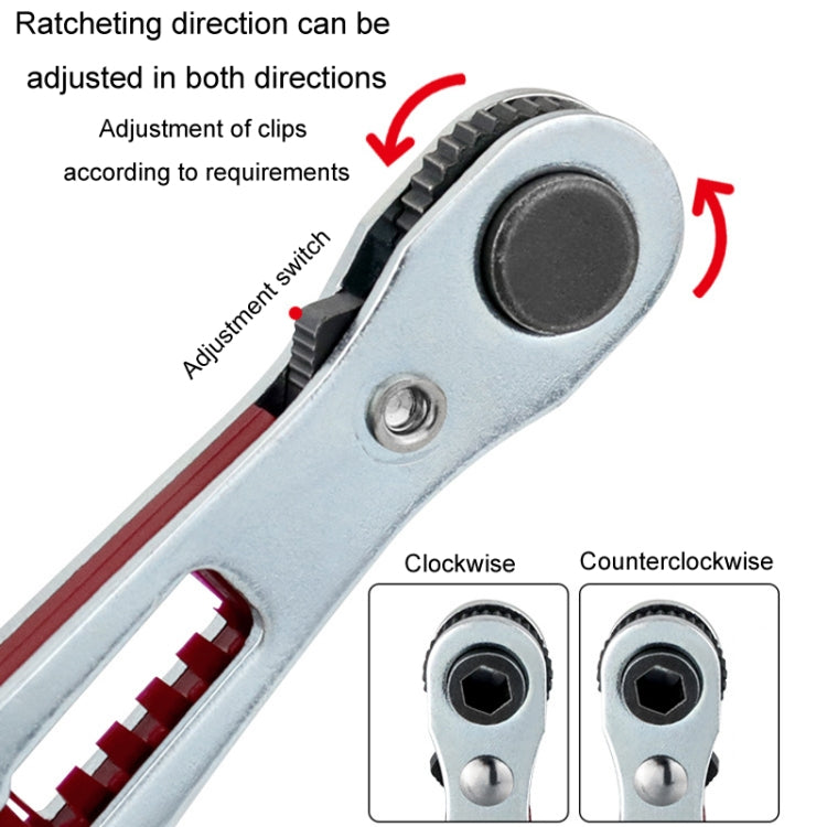 Mini Bi-directional Ratchet Screwdriver Wrench Multi-purpose Manual Flat Head Style Socket Wrench - Right Angle 1/4 Bit