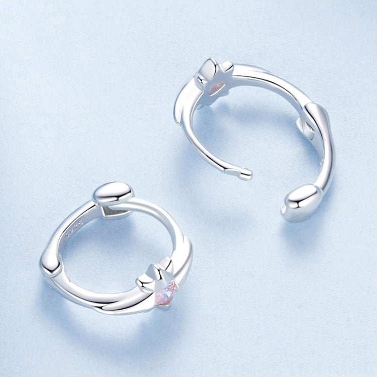 S925 Sterling Silver Platinum-plated Star Zircon Earrings - BSE1112