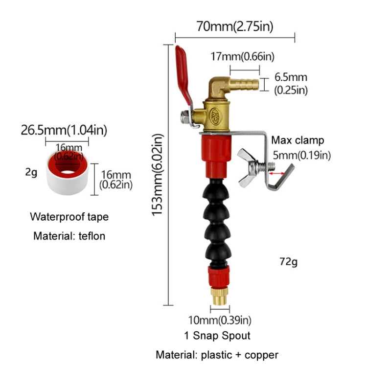 Angle Grinder Marble Cutting Machine Water Filling / Spraying Device Cooling Dusting Dust Spray Nozzle, Style: 1 Snap Spout + Waterproof Tape