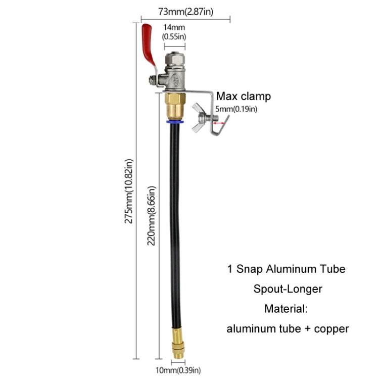 Angle Grinder Marble Cutting Machine Water Filling / Spraying Device Cooling Dusting Dust Spray Nozzle, Style: 1 Snap Aluminum Tube Spout-Longer