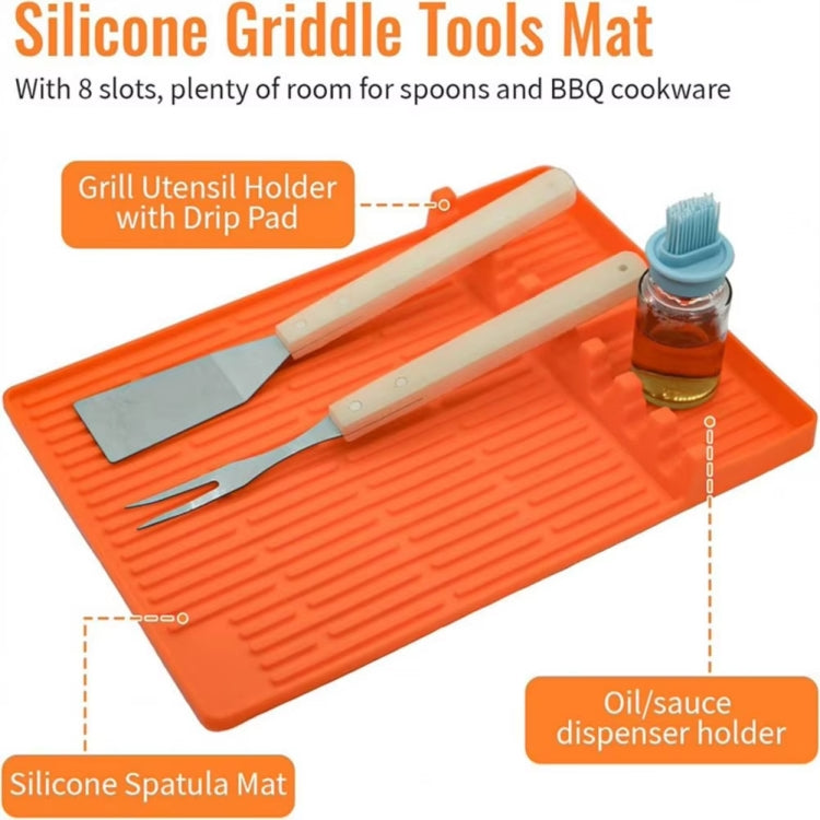 For Blackstone Grill Side Rack Tool Silicone Pad With Hanging Hole, Spec: Orange Thick