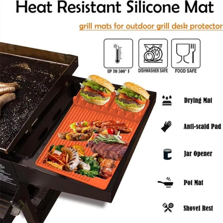 For Blackstone Grill Side Rack Tool Silicone Pad With Hanging Hole, Spec: Orange Regular