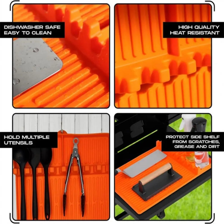 For Blackstone Grill Side Rack Tool Silicone Pad With Hanging Hole, Spec: Gray Regular