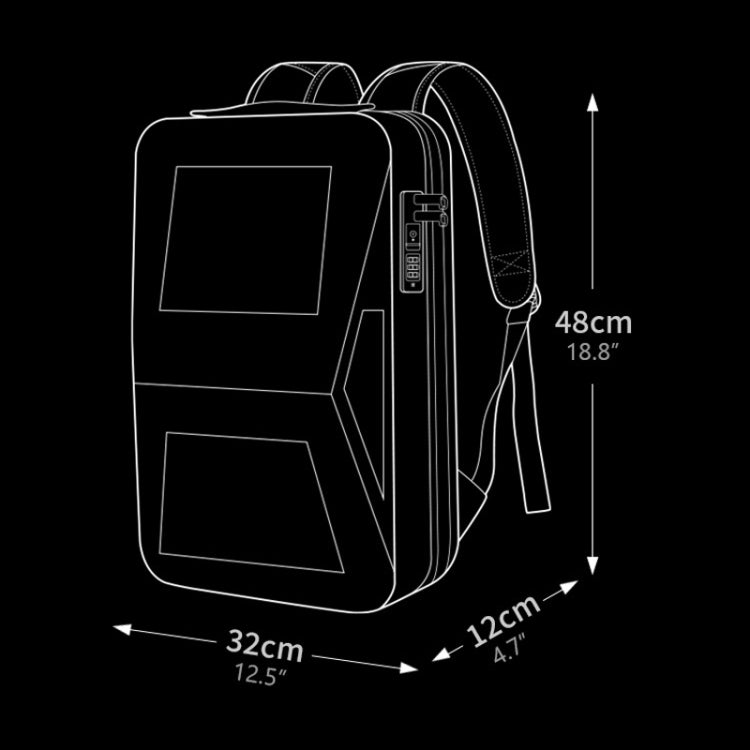 BANGE BG-2956 Expandable Hard Shell Computer Bag Men Business Backpack - Black