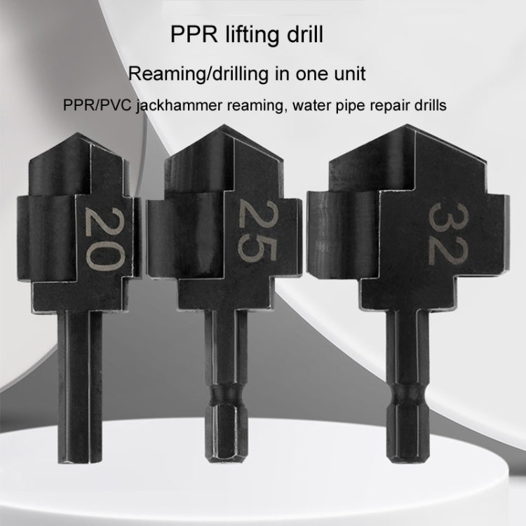 32mm Hexagonal PPR Lifting Flat Drill Bit Step Drill Bit Repairing Internal Filament Leak Repairing Water Pipe Connection Tool