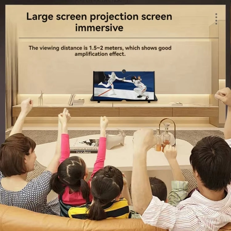 20-inch Pull-out Mobile Phone Screen Amplifier HD Desktop Viewing Mobile Phone Holder - Black