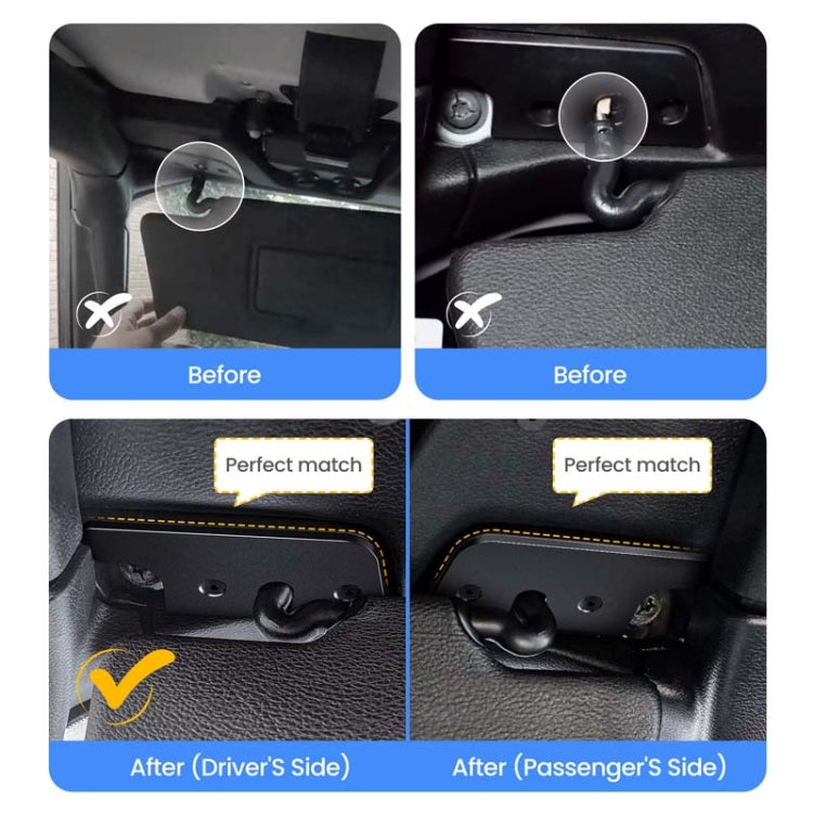 Car Sun Visor Repair Kit For Jeep Wrangler JK2018 / Wrangler 2018-2023 / Gladiator 2020-2023 - Black