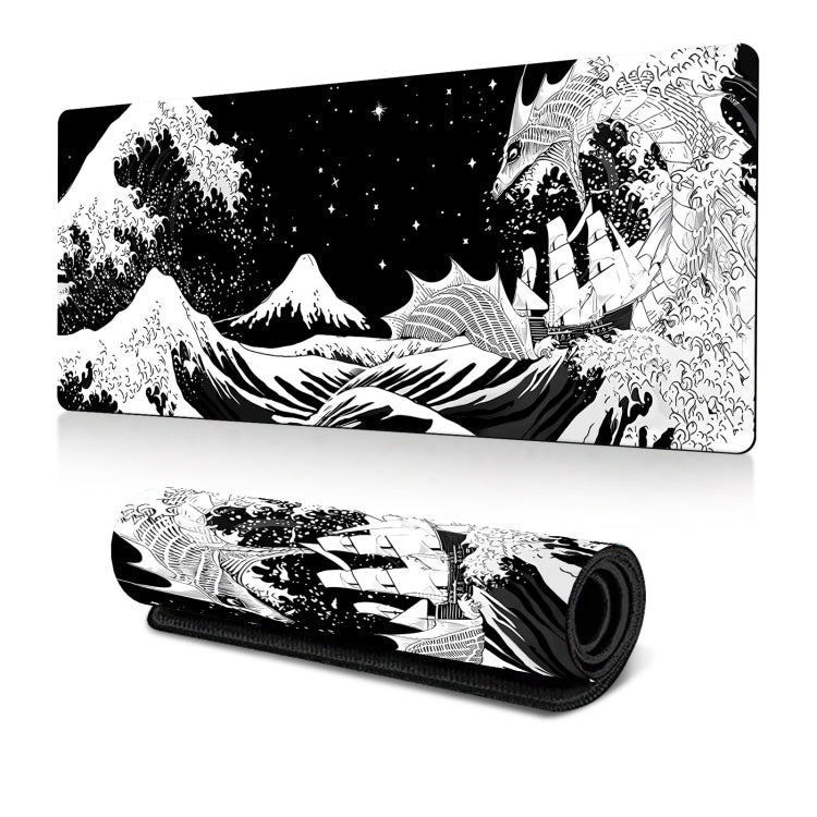 300x800x3mm Big Wave Gaming Mouse Pad Non-Slip Rubber Desk Mat