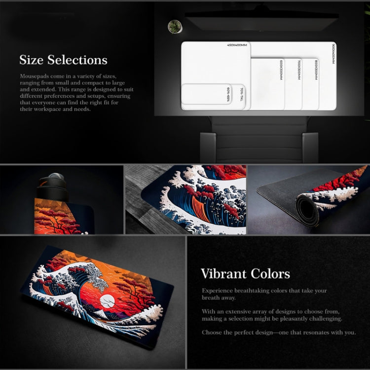 300x700x3mm Big Wave Gaming Mouse Pad Non-Slip Rubber Desk Mat