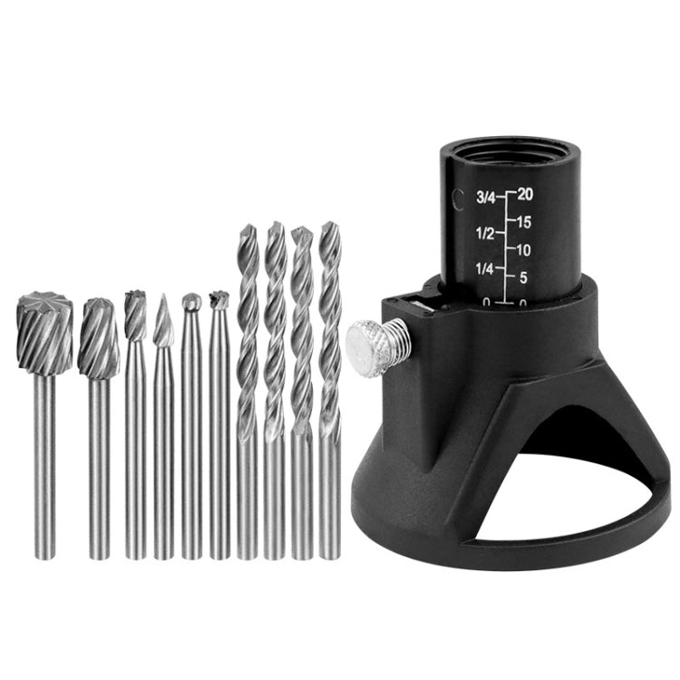 11pcs /Set Electric Grinding Locator With 4 Twist Drill + 6 Rotary File Milling Cutter Woodwork Tool for Dremel