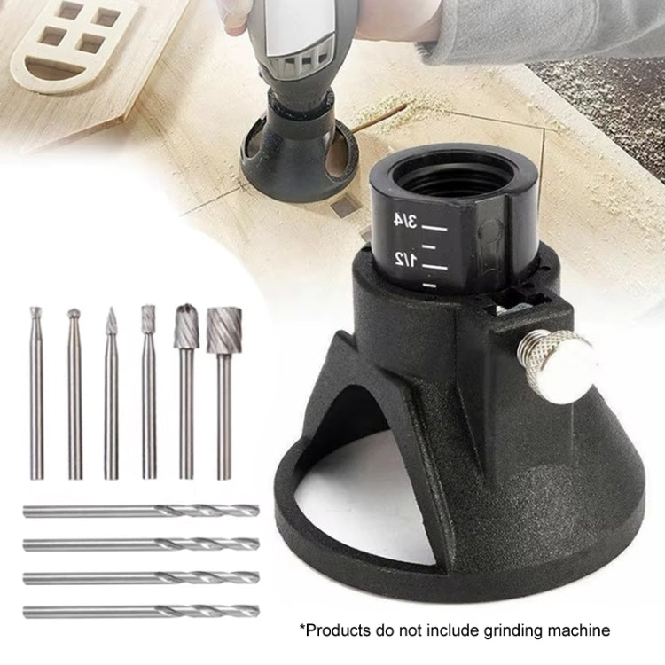 11pcs /Set Electric Grinding Locator With 4 Twist Drill + 6 Rotary File Milling Cutter Woodwork Tool for Dremel